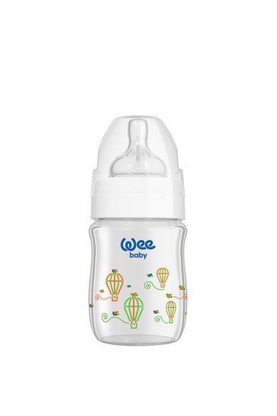 Wee Baby Klasik Plus Geniş Ağızlı Isıya Dayanıklı Cam Biberon 120 ml - BEYAZ