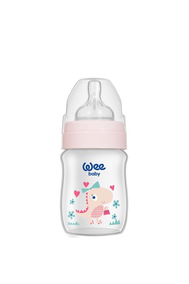 Wee Baby Klasik Plus Geniş Ağızlı PP Biberon 150 ml - PEMBE DİNOZOR